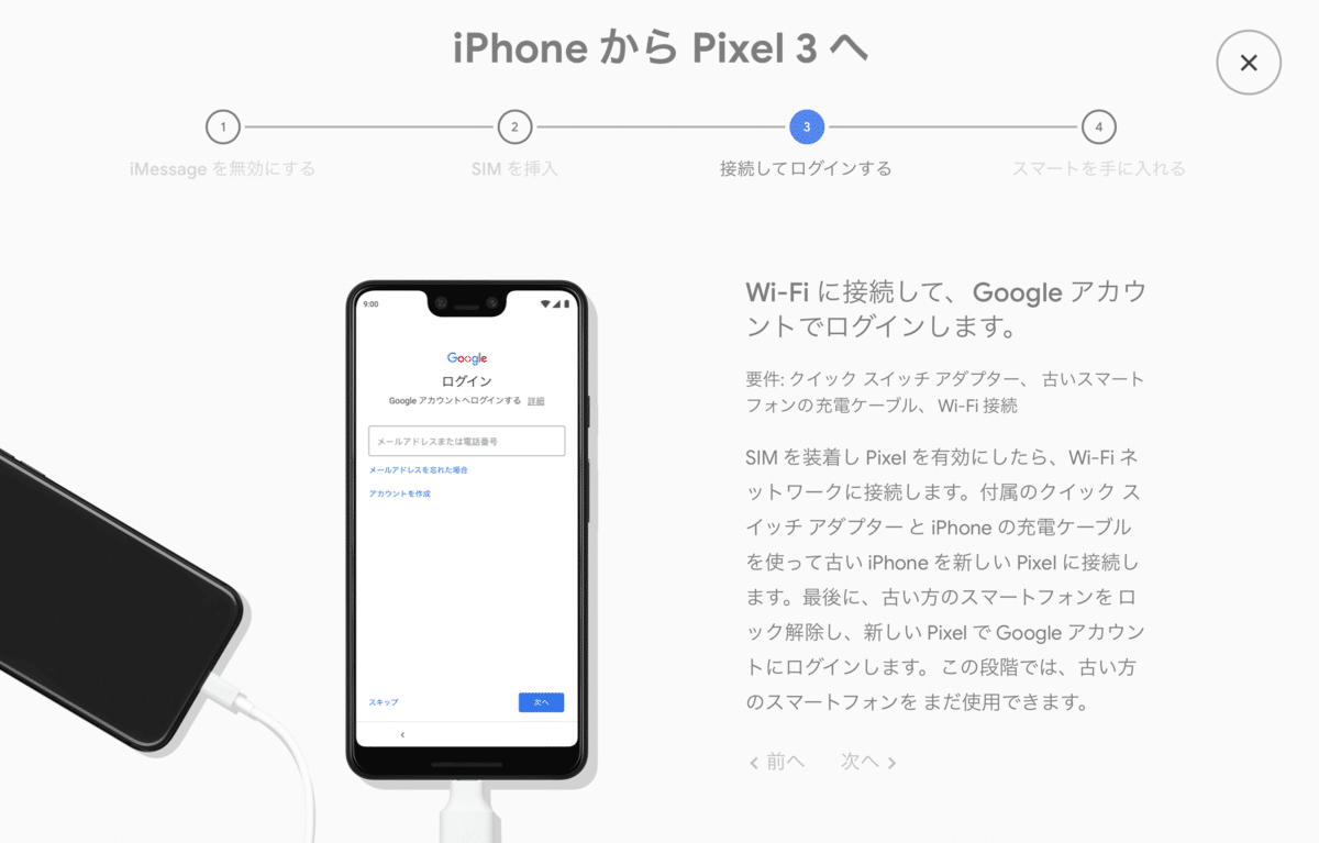 iPhoneからPixel3への移行