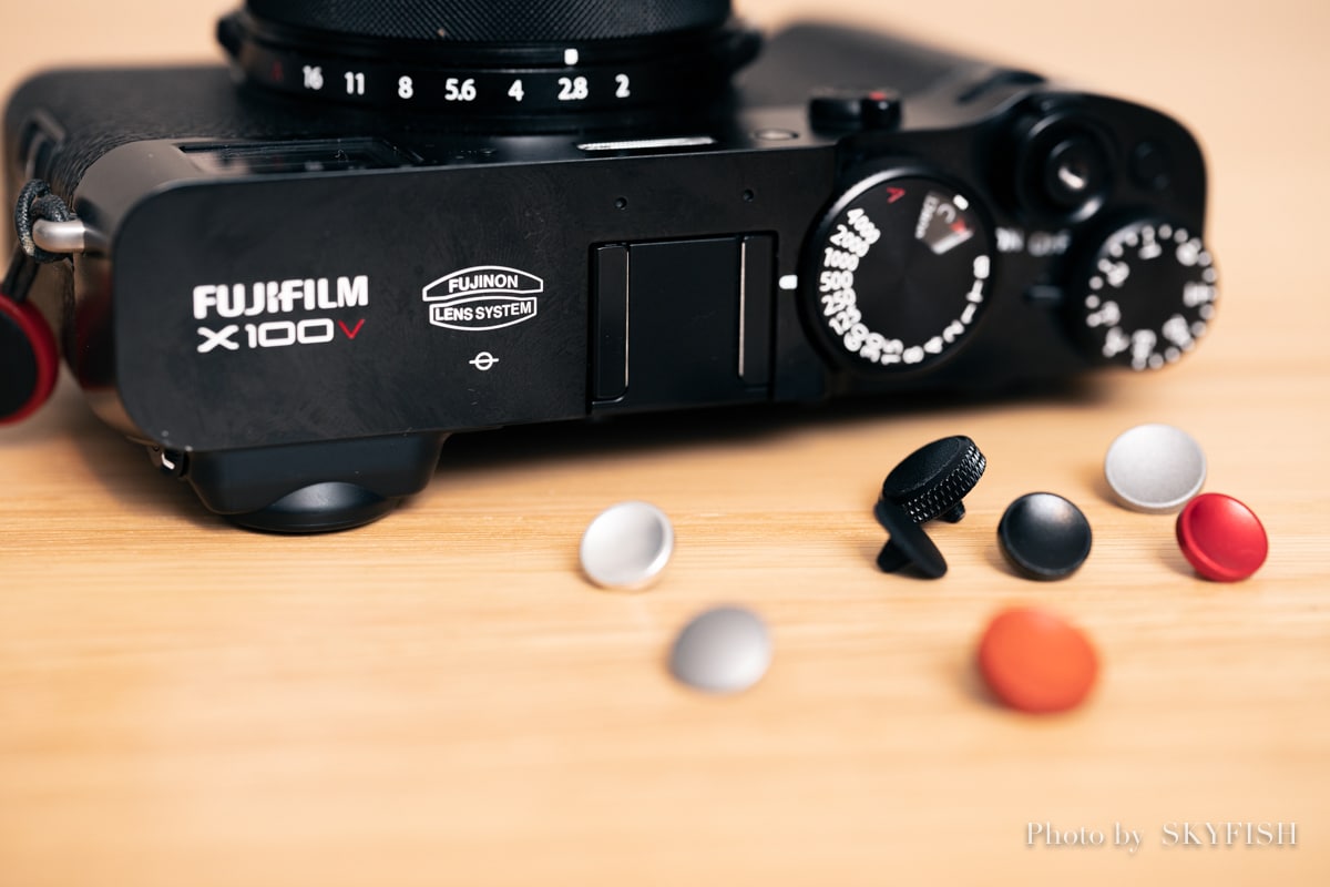 330円 【保証書付】 カメラ凸型シャッター リリースボタン ライカ富士フイルムX100 X100Sに対応 10mm 金属 全3色 - ブラック