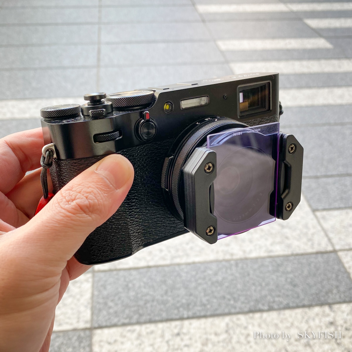 X100VとNiSiの角形レンズフィルター