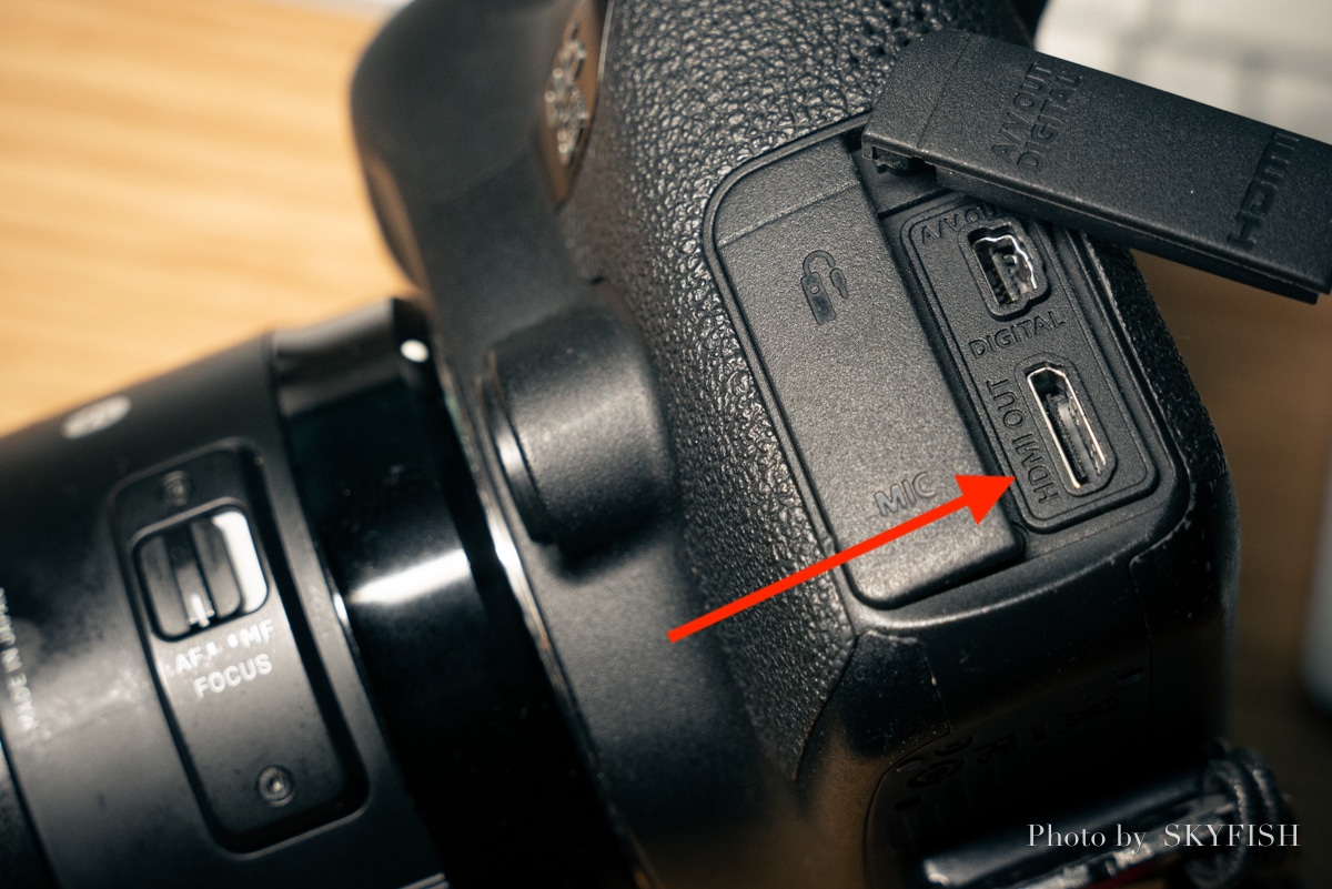 カメラ側のHDMI端子 